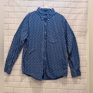 AMERICAN EAGLE men long sleeve blue shirt/size 2XL